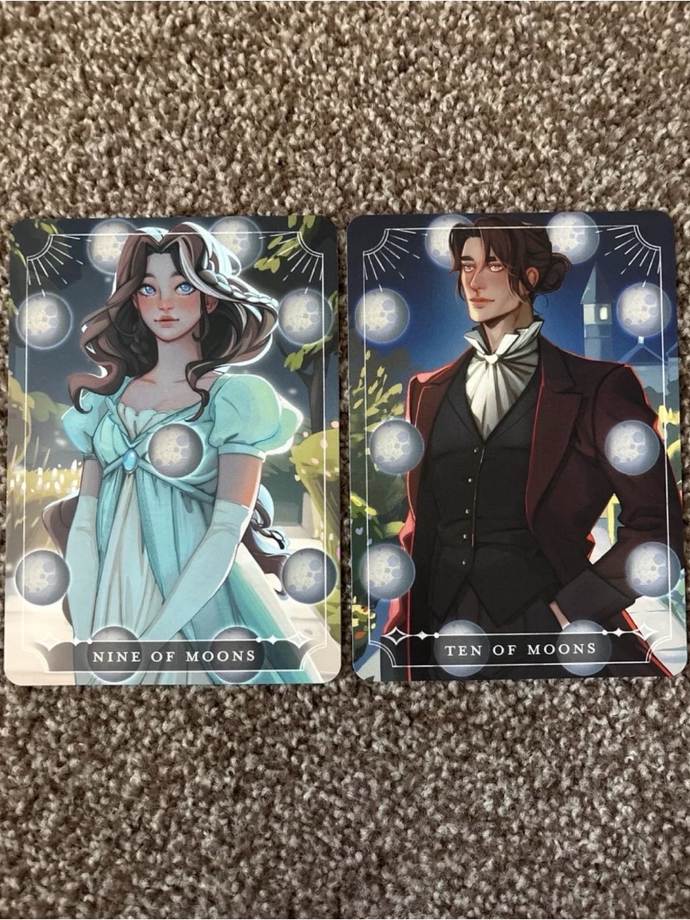 fairyloot nine of moons and ten of moons tarot cards